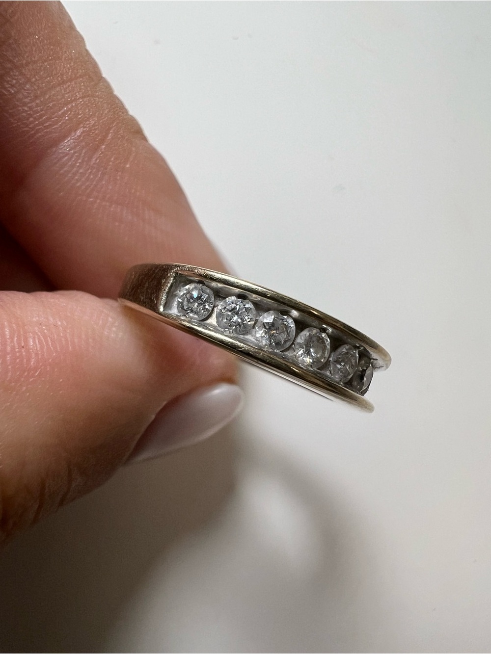 14K Gold Classic Channel-Set Natural Diamond Band - Picture 6 of 16